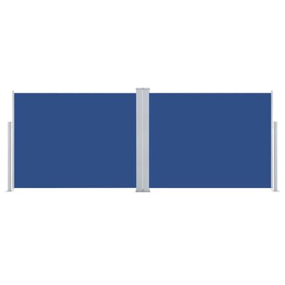vidaXL Ausziehbare Seitenmarkise Blau 140 x 1000 cm