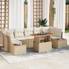 vidaXL Garten-Sofa-Set mit Speicher 8 pcs Beige Poly Rattan