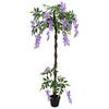 vidaXL K&uuml;nstlicher Bohnenblumenbaum Lila 80 x 18 x 160 cm