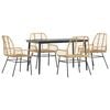 vidaXL 5-teiliges Garten-Esszimmerset Braunes Polyrattanglas