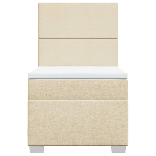 vidaXL Boxspringbett mit Matratze Creme 100x200 cm Stoff