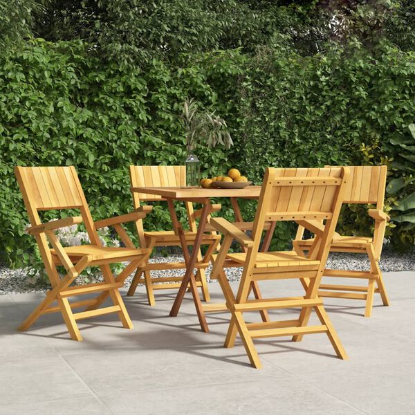 vidaXL Gartenstühle 4 Stk. Klappbar 55x61x90 cm Massivholz Teak