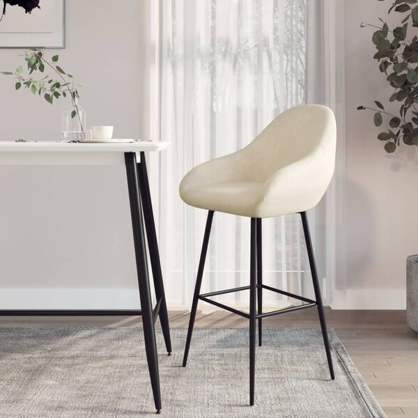 vidaXL Barhocker Creme Samt