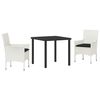 vidaXL Garten Essgruppe 3 stk. Wei&szlig; Poly-Rattan