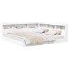 vidaXL B&uuml;cherregal-Bett mit Kopfteil Wei&szlig; 200 x 200 cm Holzwerkstoff