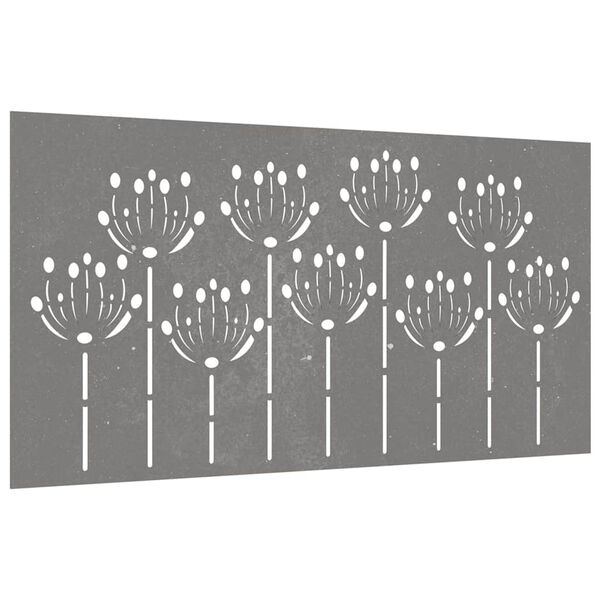 vidaXL Garten-Wanddeko 105x55 cm Cortenstahl Blumen-Design