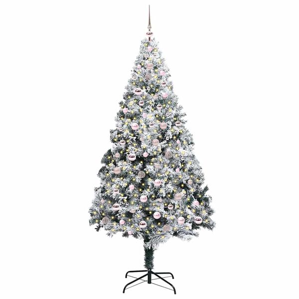 vidaXL Künstlicher Weihnachtsbaum mit 300 LEDs mit Ständer Weiß 240 cm