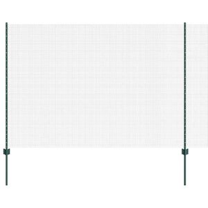 vidaXL Zaun mit Pfosten Gr&uuml;n 1.6 x 25 m Stahl und PVC