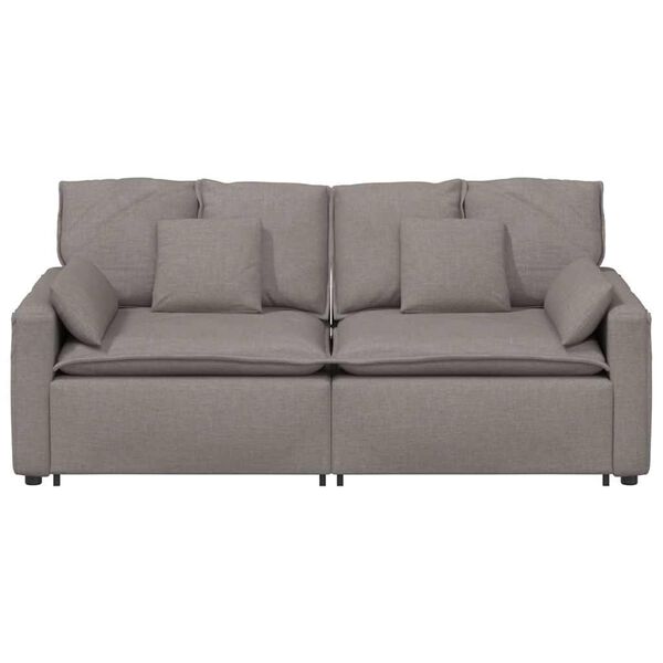 vidaXL Modulares Sofa mit Kissen Taupe