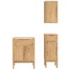 vidaXL Badezimmerm&ouml;bel-Set FLORO 3 pcs Wachsbraun Massivholz Kiefer