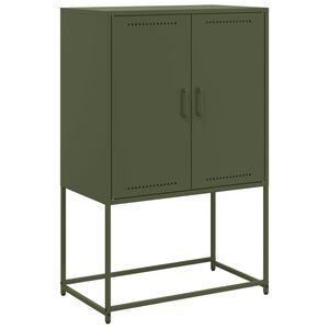 vidaXL Highboard Olivgr&uuml;n 68,5x38,5x107 cm Stahl