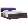vidaXL Ottoman-Bett mit Matratze & LEDs Dunkelbraun 160x200 cm Stoff