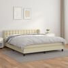 vidaXL Boxspringbett mit Matratze Creme 180x200 cm Kunstleder