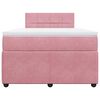 vidaXL Boxspringbett mit Matratze Rosa 120x200 cm Samt