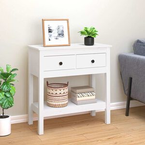 vidaXL Konsolentisch Wei&szlig; 75x35x75 cm Massivholz Kiefer