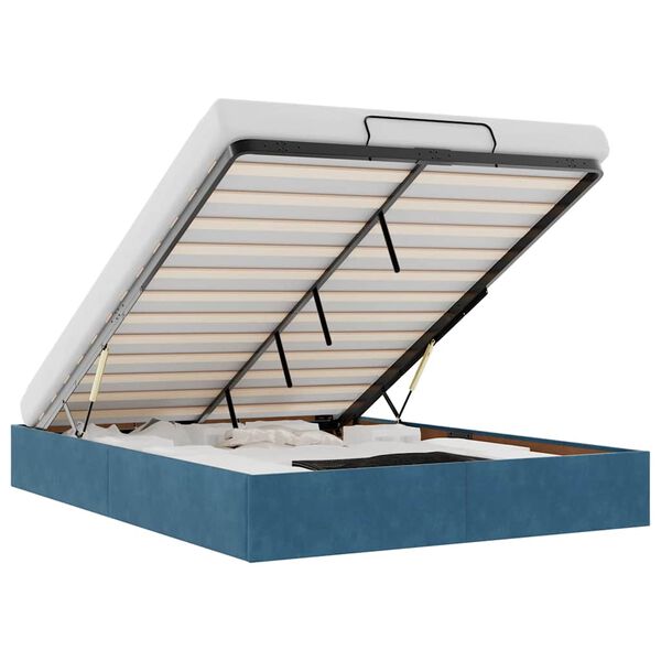 vidaXL Ottoman-Bett ohne Matratze Dunkelblau 140x190 cm Samt