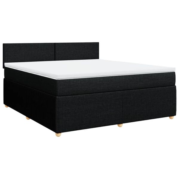 vidaXL Boxspringbett mit Matratze Schwarz 180x200 cm Stoff