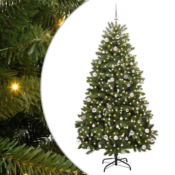 vidaXL K&uuml;nstlicher Weihnachtsbaum Gr&uuml;n 240 cm PVC und Metall