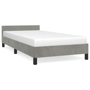vidaXL Bettgestell ohne Matratze Hellgrau 90x200 cm Samt