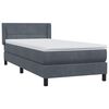vidaXL Boxspringbett mit Matratze Dunkelgrau 80x210 cm Samt