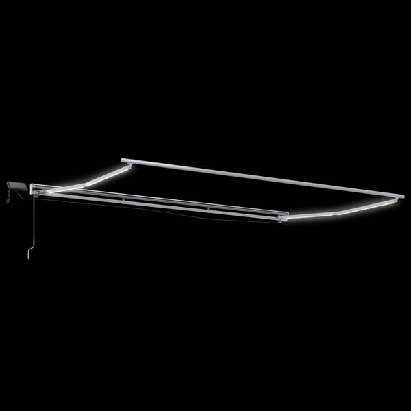 vidaXL Manueller Markisenrahmen mit LEDs Wei&szlig; 4,5 &times; 3 m Aluminium