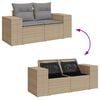 vidaXL 8-tlg. Garten-Sofagarnitur mit Kissen Beige Poly Rattan