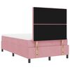 vidaXL LED Boxspringbett mit Matratze Rosa 120 x 200 cm Samt