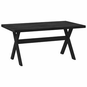 vidaXL Esstisch NOAIN 160 cm Massives Kiefernholz Schwarz Rechteckig