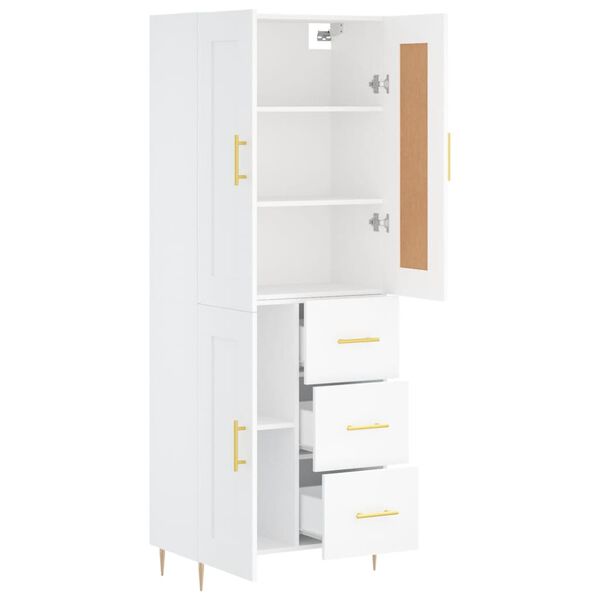 vidaXL Highboard Wei&szlig; 69,5x34x180 cm Holzwerkstoff
