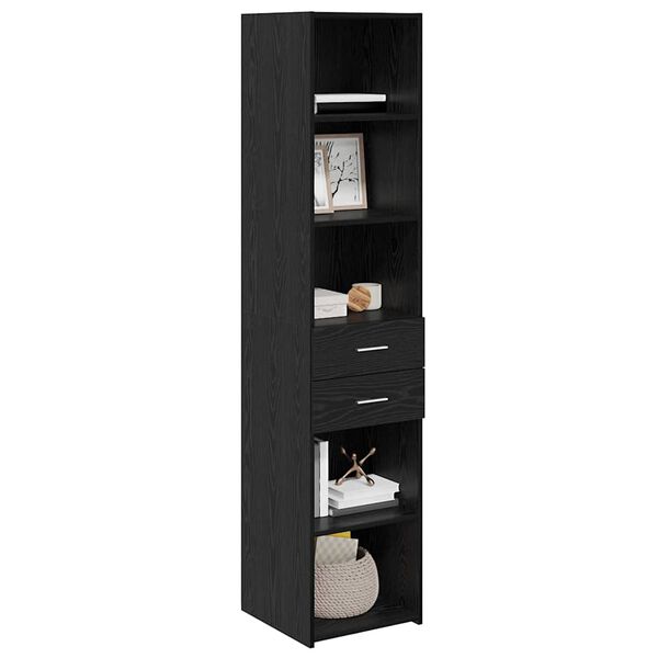vidaXL Highboard Schwarz Eichen-Optik 40 x 42,5 x 185 cm Holzwerkstoff