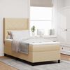 vidaXL Boxspringbett mit Matratze mit Kopfteil Creme 90 x 200 cm Stoff