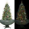 vidaXL Schneiender Weihnachtsbaum mit Schirmfu&szlig; Gr&uuml;n 170 cm