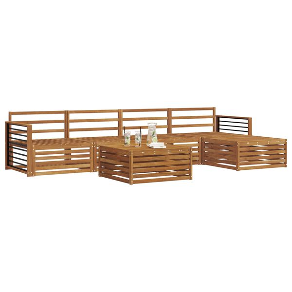 vidaXL Outdoor-Sofagarnitur 6 pcs Natur