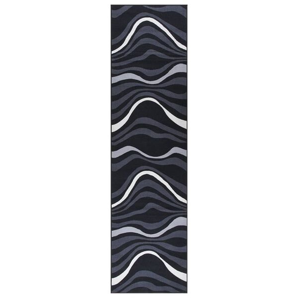 vidaXL Teppichl&auml;ufer Schwarz 80x350 cm