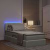 vidaXL Bett mit Stauraum und LED mit LED Hellgrau 90 x 190 cm Samt