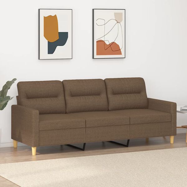 vidaXL 3-Sitzer-Sofa Braun 180 cm Stoff
