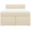 vidaXL Boxspringbett mit Matratze Creme 140x190 cm Stoff