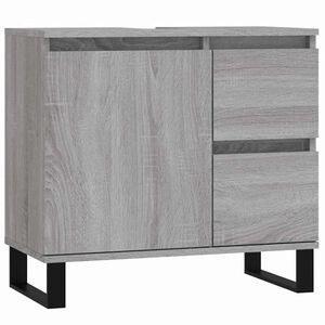 vidaXL Badschrank Grau Sonoma 65x33x60 cm Holzwerkstoff