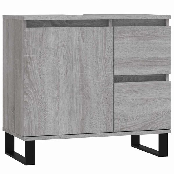 vidaXL Badschrank Grau Sonoma 65x33x60 cm Holzwerkstoff