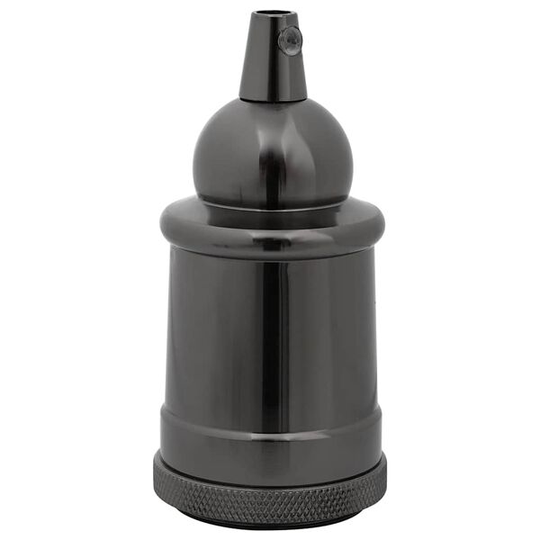 vidaXL Lampenfassungen 2 Stk. Gl&auml;nzend Schwarz E27