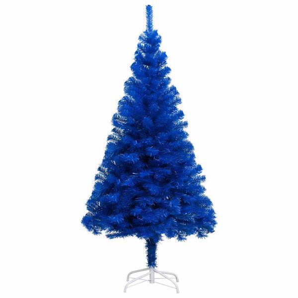 vidaXL K&uuml;nstlicher Weihnachtsbaum Beleuchtung & Kugeln Blau 240 cm
