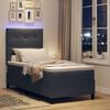 vidaXL LED Boxspringbett mit Matratze Dunkelgrau 100 x 200 cm Samt