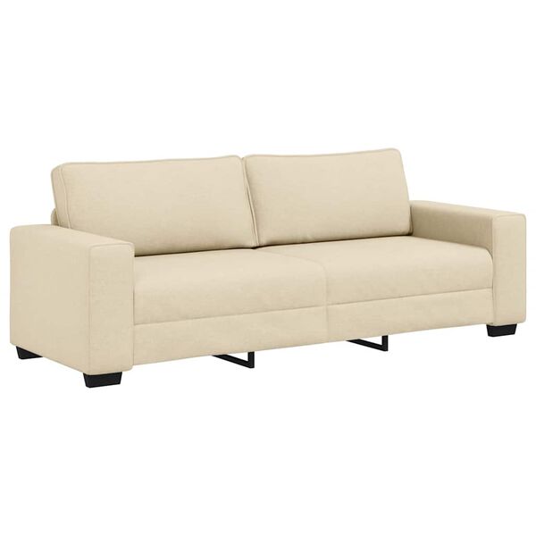 vidaXL 3-Sitzer-Sofa Creme 220x77x82 cm Stoff