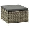 vidaXL 3-tlg. Garten-Lounge-Set mit Auflagen Poly Rattan Grau