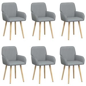 vidaXL Esszimmerst&uuml;hle 6 pcs Stoff Hellgrau 56,5 x 50 x 87,5 cm