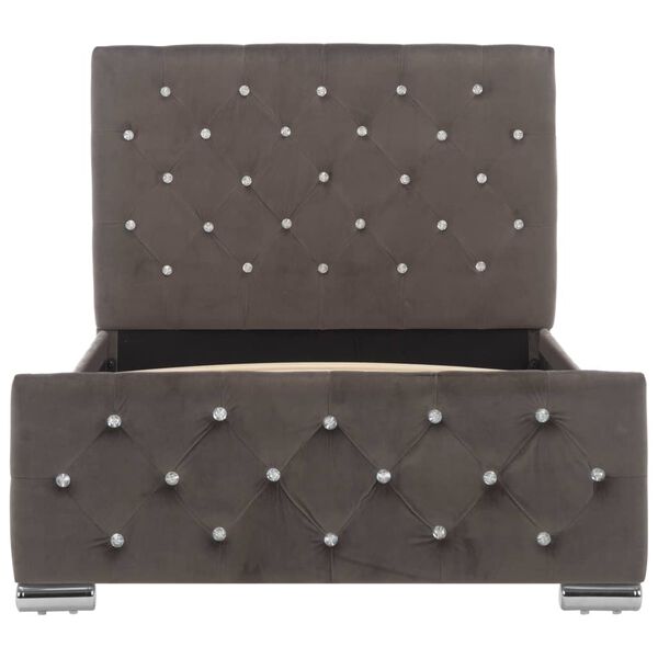 vidaXL Bettgestell Grau Samt 90x200 cm