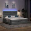 vidaXL Ottoman-Bett mit Matratze & LEDs Dunkelgrau 180x200 cm Stoff