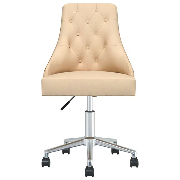 vidaXL Esszimmerst&uuml;hle 4 Stk. Drehbar Creme Stoff