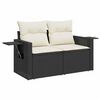 vidaXL Garten-Sofa-Set mit Speicher 9 pcs Schwarz Poly Rattan