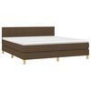 vidaXL Boxspringbett mit Matratze Dunkelbraun 160x200 cm Stoff